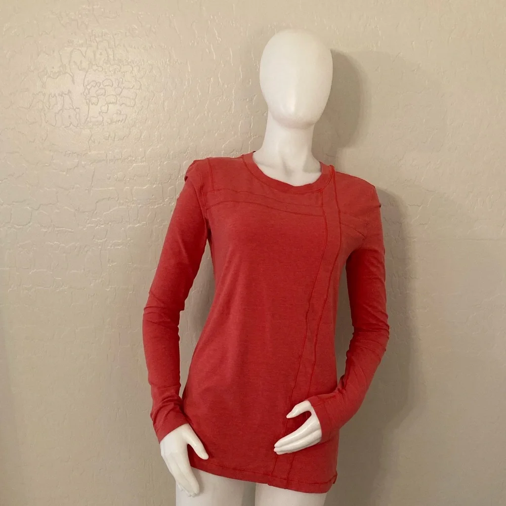 Lululemon Love Red Long Sleeve Promenade Shirt Size 8